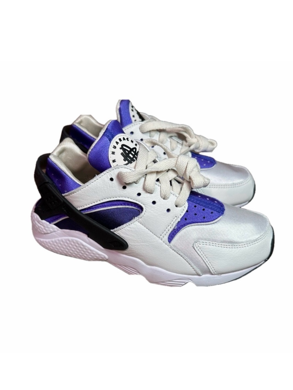 Nike Air Huarache White and Purple Athletic Sneakers Women Size 7